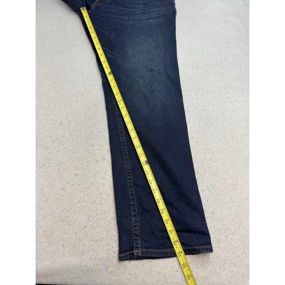 True Religion Ricky Jeans Mens 40x33 Relaxed Straight Dark Blue Stretch Denim